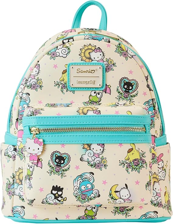 Loungefly Sanrio Hello Kitty Tattoo All Over Print Womens Double Strap Shoulder Bag Purse