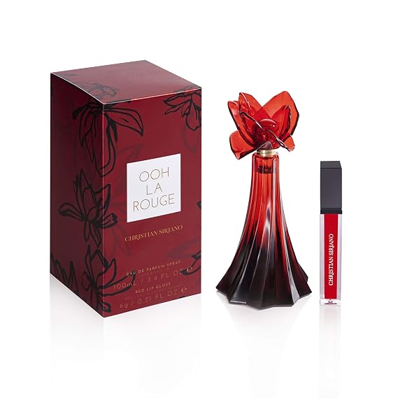 Christian Siriano Ooh La Rouge Women's Eau de Parfum Spray, 3.4 Ounces + Lip Gloss 0.21 oz