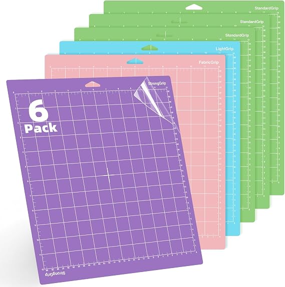 WISYOK 6-Pack 12x12 Inch Cutting Mats, Adhesive