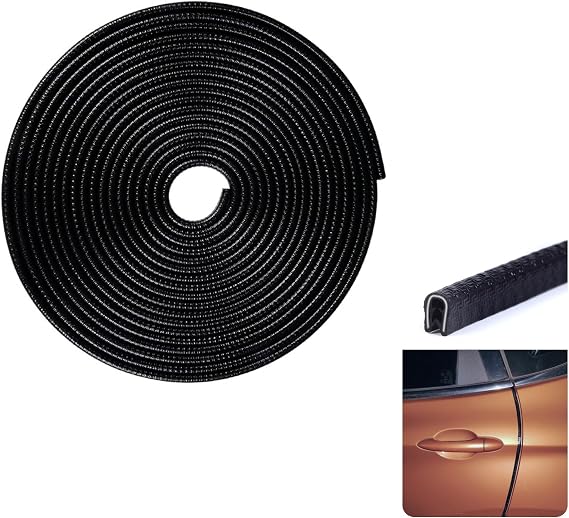 16.5FT(5M) U Shape Car Door Edge Guards Black compatible with Toyota camry 2025 2024-2016 LE XSE XLE Sedan Prime U-Shaped Automotive Trim Car Door Edge Protector No Glue Required, Fade-Resistant