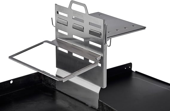 Chef Master Steam Pan Insert & Adjustable Griddle Shelf Set Organizer & Condiment Holder for Utensils, Ingredients & BBQ Cooking - Grill Accessories for Outdoor Grill - 90260 & 90316