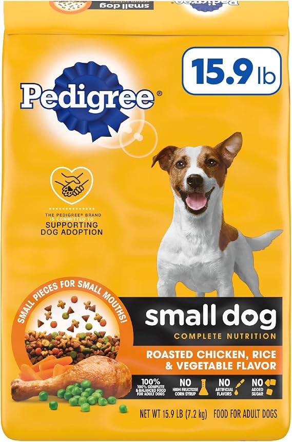 PEDIGREE Small Dog Adult Complete Nutrition Roasted Chicken, Rice & Vegetable Flavor Dry Dog Food 15.9 Pounds