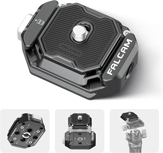 Ulanzi FALCAM F38 Multi-Hole Quick Release Quick Shoe Quick Release Plate Camera Accessory 1/4" Screw 3/8" Screw Adapter Arca-Swiss Compatible 38mm Anti-Loosening Quick Mount Tripod Accessory Aluminum