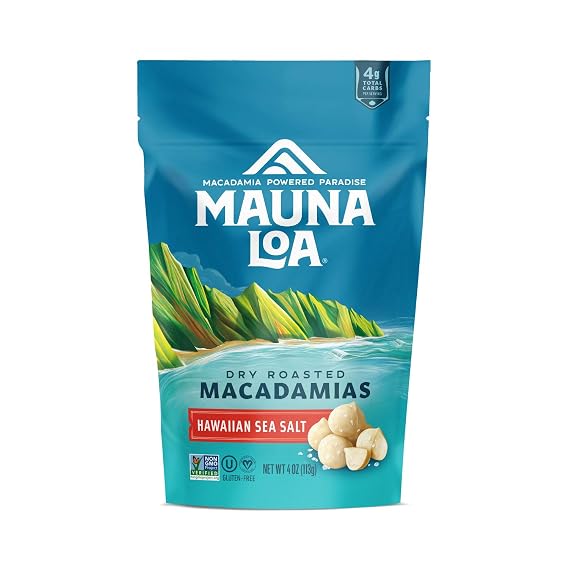 Mauna Loa Premium Roasted Macadamia Nuts, Sea Salt Flavor, 4 Oz
