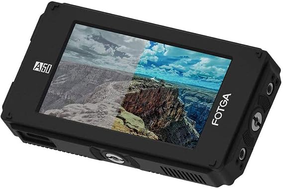 A50TL 5 Inch On-Camera Field Monitor Full HD 1920x1080 Touch Screen with HDMI 4K Input/Output,3D LUT,Dual NP-F Battery Mount for DSLR Camera Camcorder Black