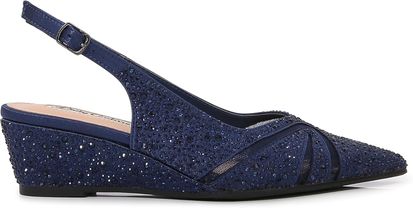Lady Couture Daniela Rhinestone Wedge Slingback