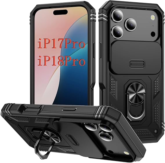 PASNEW Case for iPhone 18 Pro/17 Pro,6.3",Black