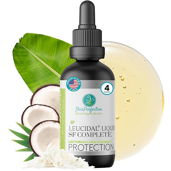 Leucidal Liquid SF Complete Natural Preservative Alt for DIY Skincare 4 oz | Skin Perfection, Made in USA, Vegan, Water-Soluble; for Cosmetics Lotion Soap Making Hyaluronic Acid Vitamin C Serums Creams