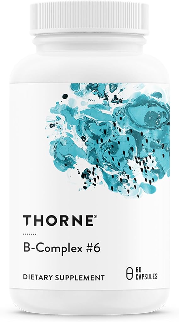 THORNE B-Complex #6, 8 Active B Vitamins, Choline & Extra B6, 60 Capsules | Supports Cellular Energy, Muscle Performance, Positive Mood & Neurological Function*, Gluten-Free, NSF Certified for Sport