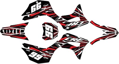 Graphics Kit for Honda CRF 125F 2019-2024 Prime Series Red 09 Mil - Dirt bike Custom Racing Graphics Decals Stickers Kit, no-plastics