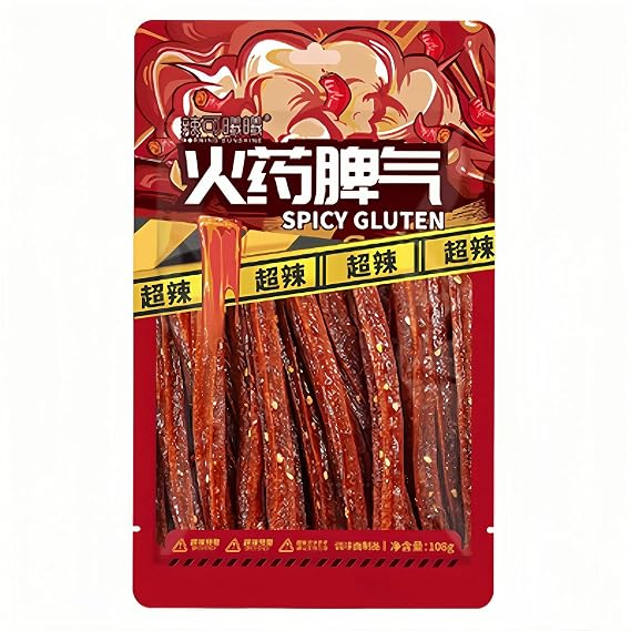 MKSDDF-108g/3.81oz Latiao Chinese Spicy Sticks Chinese Food Latio Spicy Strips Spicy Sticks Chinese Snacks-Office Snacks Casual Snacks Party Snacks (Spicy strips*108g)