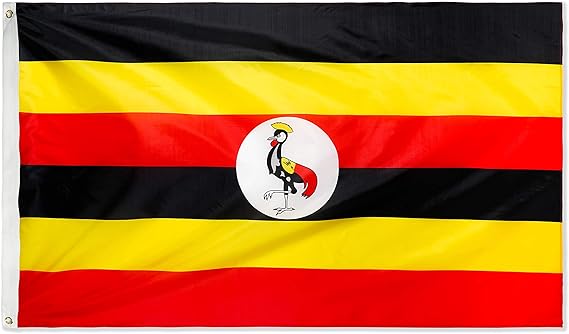 DANF Uganda Flag 3ftx5ft Ugandan National Flags Polyester with Brass Grommets 3x5 Foot Flag