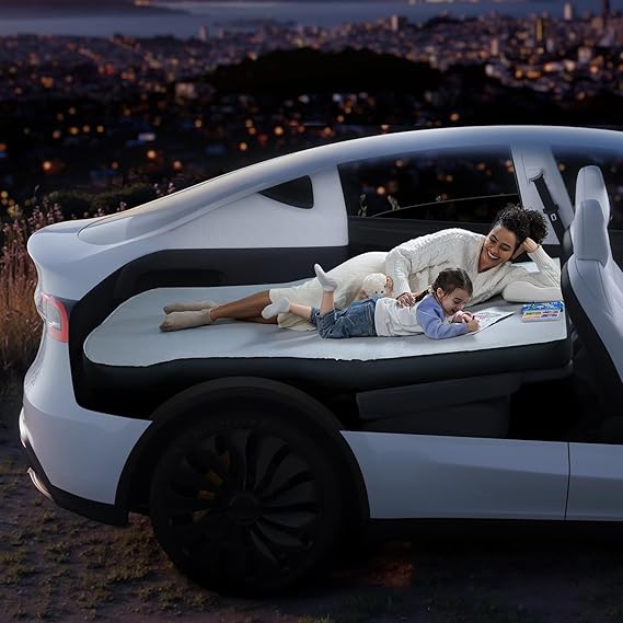 Havnby 4.5inch Foam Mattress for Tesla Model Y, Full Size Bed, Vacuum Compression, Roadtrip, Job Shifts, Nap, Camping, Guests & Home, Rechargeable Pump and Eyemask Provided