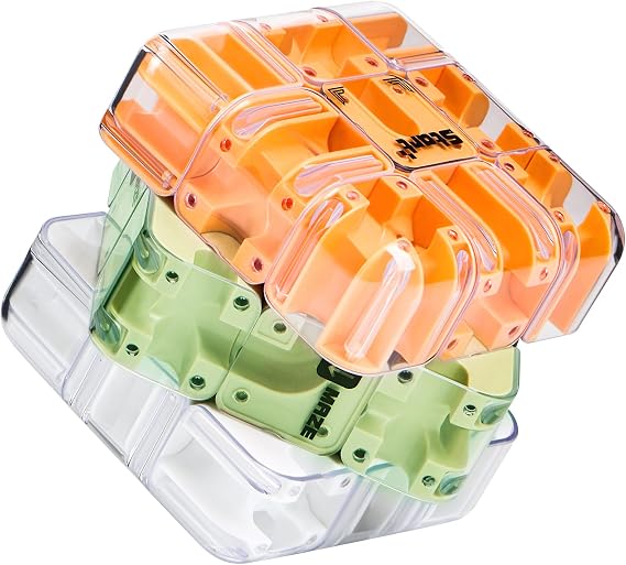 Large 3D Rolling Ball Maze Cube for Kids 5-12,Marble Labyrinth Cube