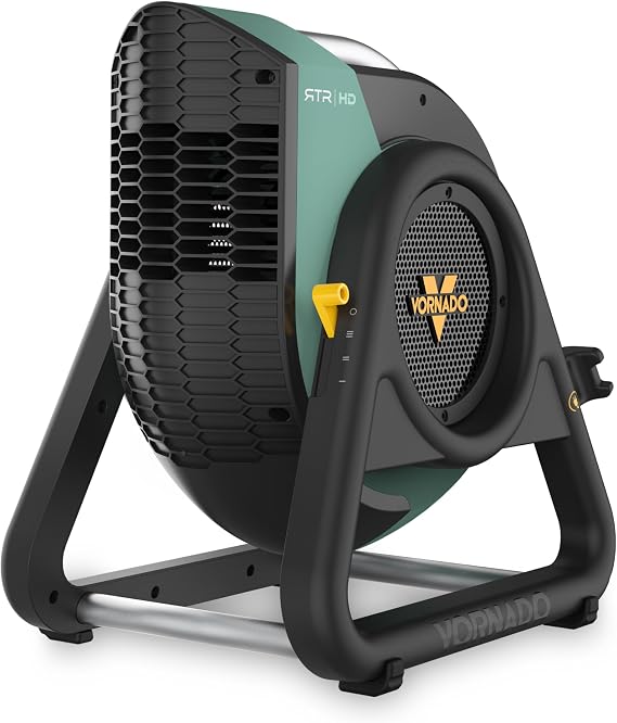 Vornado RTR Heavy Duty Air Circulator, 3-Speed, High Velocity Blower Fan with 270 Tilt, IP54 Motor, 8 ft Cord, High Impact Case, Air Mover for Floor Drying and Ventilation
