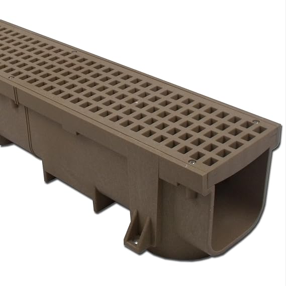 Polylok Heavy Duty 4ft Trench Drain & Grate- Tan
