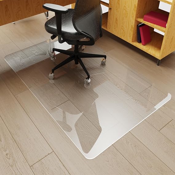Office Chair Mat for Hardwood Floor, 29x47x1/5 Thick Crystal Clear Chair Mat Heavy Duty Desk Floor Protector for Carpet and Hard Floor
