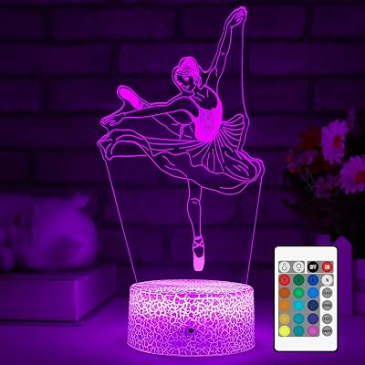 FlyonSea Kids Ballet Gifts,Ballets Girls Light Dancer 16 Color Changing Nightlight with Touch and Remote Control, Ballet Art Decor Light Birthday Christmas Gifts for Kids Girls Baby