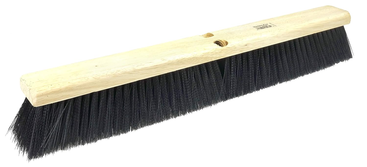 Weiler 25234 18 Vortec Pro Medium Sweep Floor Brush, Polystyrene Border with Black Polypropylene, Dark Grey