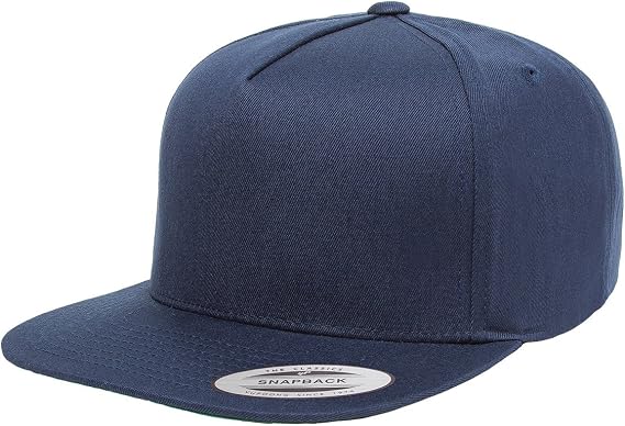 Yupoong Adult 5-Panel Cotton Twill Snapback Cap (Y6007) -Navy -OS