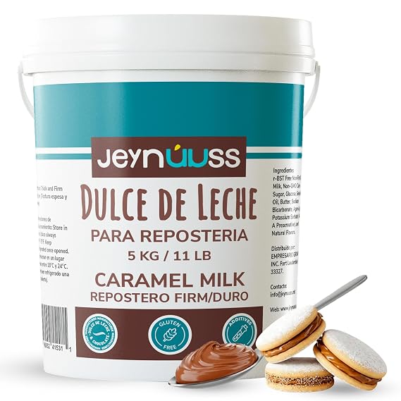 Dulce De Leche Respostero Jeynuuss Caramel Milk Sauce Dessert Topping Gluten Free, Lactose Free, Confectioner's Thicker Milk Confiture for Bakeries. (5 Kilograms)