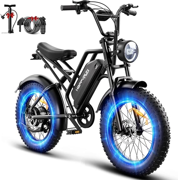 HAPPYRUN G50 Electric Bike,1500W 48V,18Ah E Bikes for Adults,68+ Miles