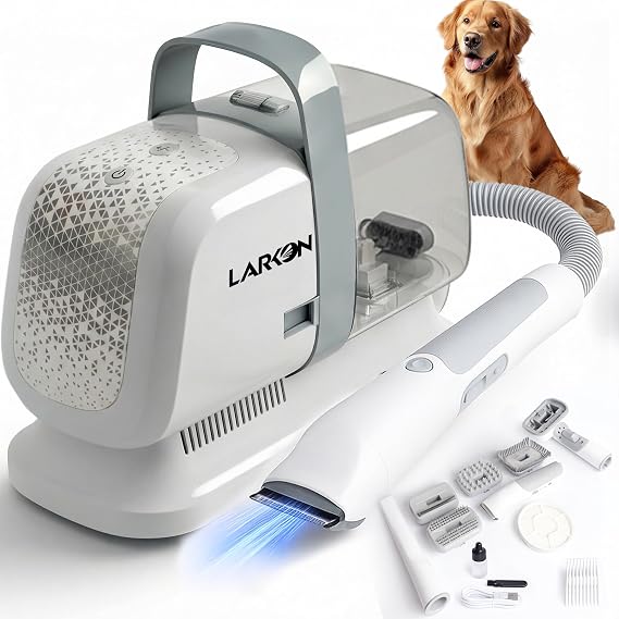 Pet Grooming Vacuum & Nail Grinding Kit 10Kpa High-Suction Pet Hair Vacuum with 3-Speed Settings & Ultra Low Noise + Nail Grinder | Cats & Dog Grooming Vacuum for Shedding | Large 2L Dustbin