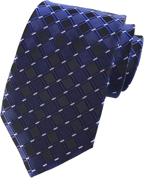 Kihatwin Men's Big Boys Gingham Check Ties Pattern Novelty Business Formal Neckties 3.15"
