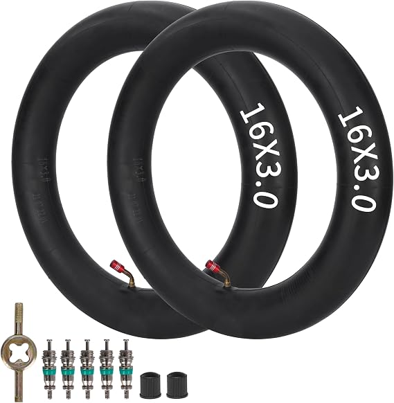 16x3.0 Inner Tube with 45Angled Valve Stem for E-Bikes Electric Scooters | Replacement for Mopeds Kids BikesUnicycles and Folding Bikes