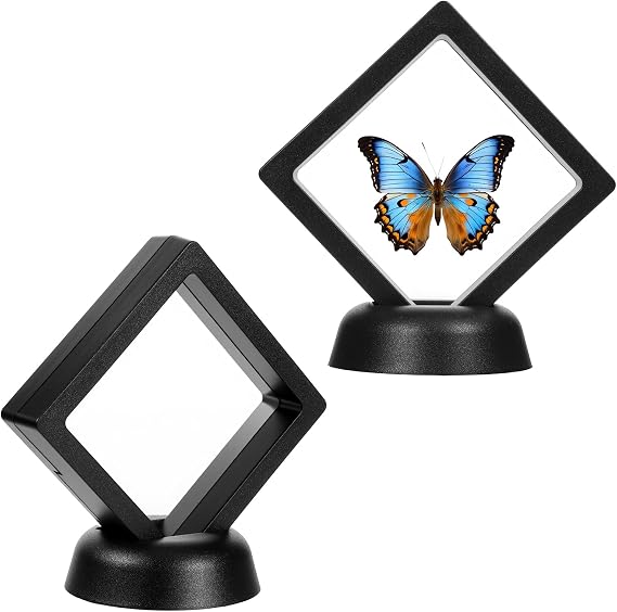2Pack 3D Floating Display Case with Stands, Clear Acrylic Floating Frame