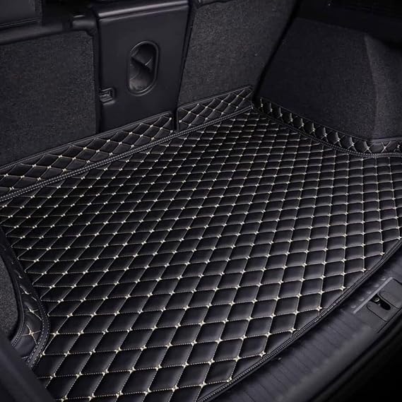 Car Trunk Mat for Honda Pilot 2008-2015, All Weather Protection Cargo Liner, Durable Cargo Mat Rear Trunk Liner,Black Beige