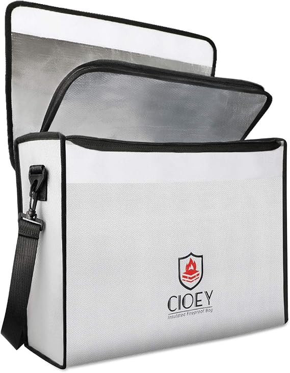 Fireproof Document Bag - Fireproof Box [Thermal Insulated] Fireproof Safety Boxes for Home Large Fireproof Bag Lockable Zipper Fireproof Safe Box Home Safes Fireproof Waterproof Fireproof Money Bag