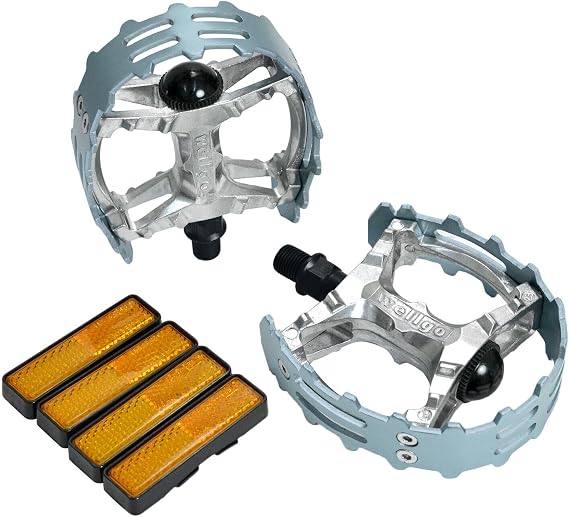 Wellgo Old School BMX MTB XC-II Bear Trap 1/2"" Bicycle Pedals, Gray, WE2978, 109 x 95mm
