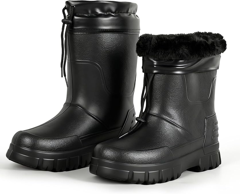Winter Rain Boots for Men Women Tall Warm Waterproof Mens Winter Boots Upgraded Insulated Work Boots for Outdoor Work Mud Boots for Farming Hunting, Lightweight and Durable