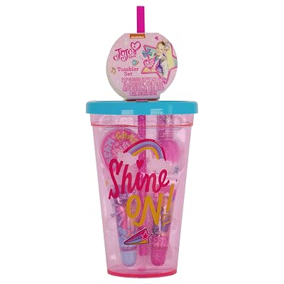 Taste Beauty JoJo Siwa Shine On! Tumbler Set with Flavored Lip Gloss and Scented Nail Polish, 4-Piece Set