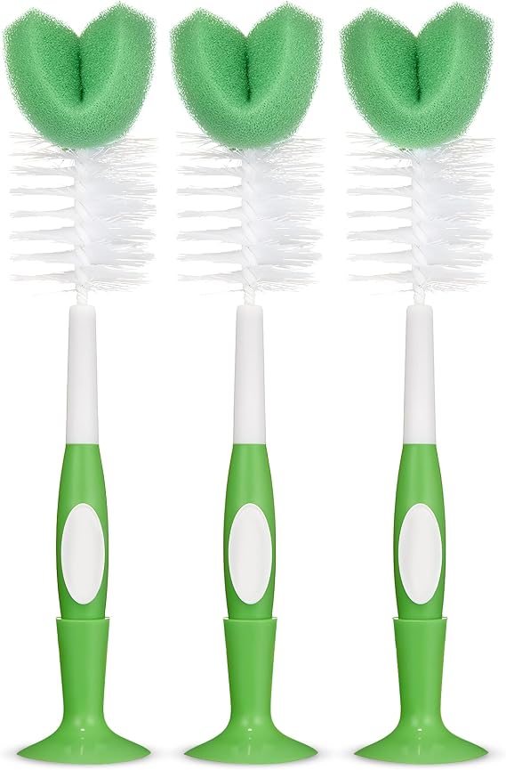 Amazon Basics Bottle Brush (Pack of 3), White (Previously Mama Bear)