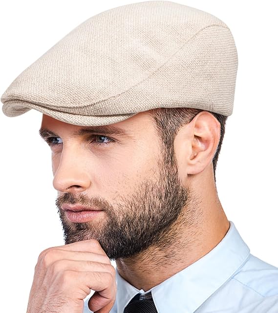 Classic Solid Flat Cap Newsboy Hats for Men Retro Cabbie Driving Adjustable
