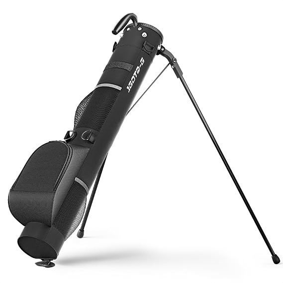 Golf Lightweight Stand Bag - Par 3 Sunday Small Golf Bag with 2 Way Dividers Rain Hood Shoulder Strap and Multiple Storage Pockets for Men and Women
