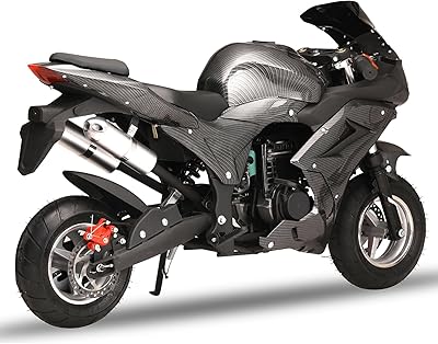 49cc 4-Stroke Pocket Rocket Motorcycle,1.8L Gas Tank Kids Dirt Bike,Dirt Bikes for Kids 8-14,Gas Pocket Motorbike with Front Rear Disc Brakes,Realistic Racing Max Speed 25MPH Max Weight 440 L