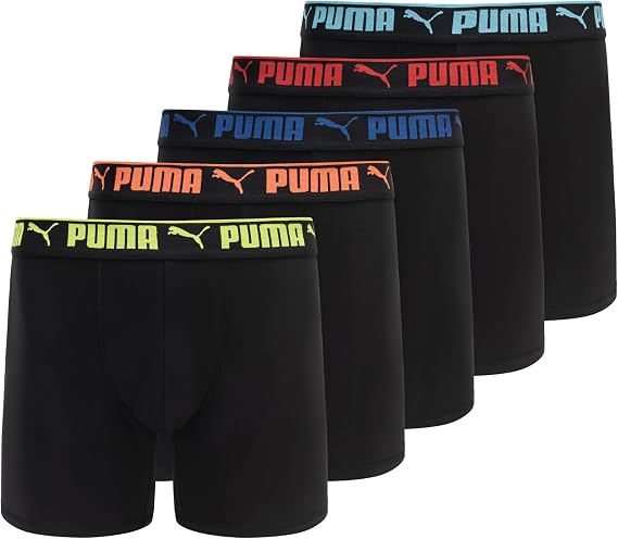 PUMA Men's 5 Pack Performance Boxer Briefs