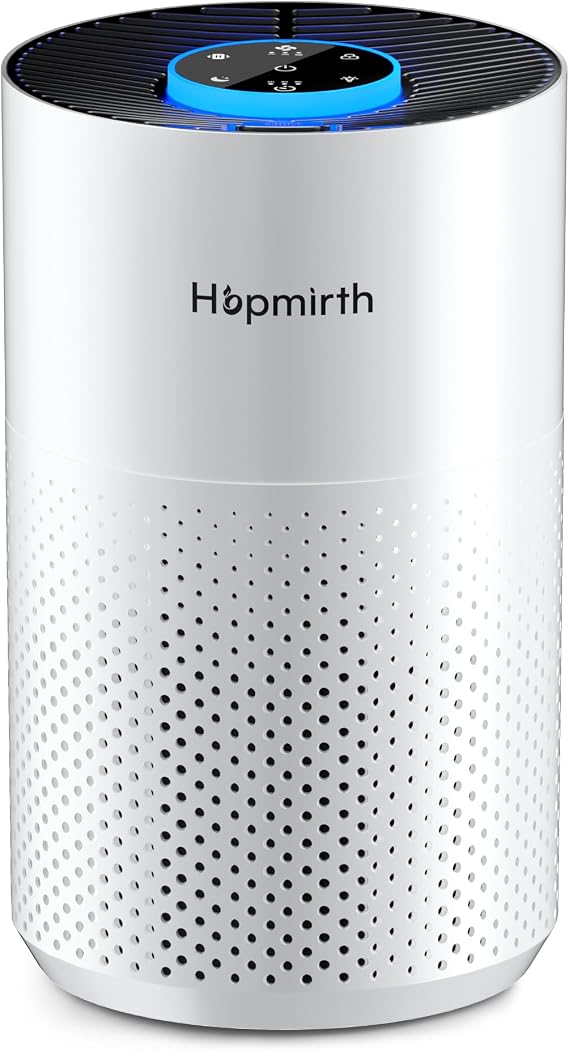 Upgraded Air Purifiers for Bedroom & Home with H14 True HEPA Filter, Covers Up to 880ft2, 360 Air Intake, Quiet Pet Air Purifier, Fragrance & Timer, Removes Smoke, Pet Dander & Pollen, White