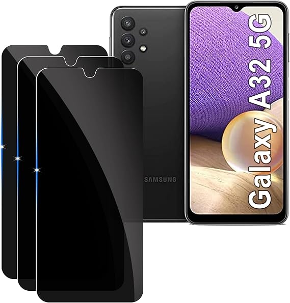 Lyphpe3 Pack Privacy Screen Protector for samsung galaxy A32 5G 9H Tempered Glass Anti-Spy Private Film Compatible for Samsung A32 5G Case Friendly
