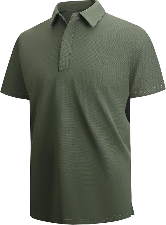 Alex Vando Men's Golf Polo Shirt Textured Stretch Performance Polo