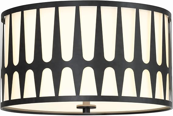 Crystorama Royston 3 Light Black Flush Mount
