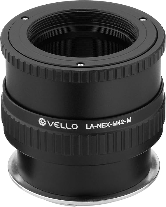 Vello Lens Adapter with Macro Compatible with M42 Lens to Sony E-Mount Camera