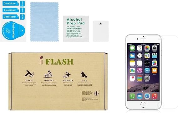 IFLASH iPhone 7 Screen Protector, iPhone 8 Screen Protector, Tempered Glass Screen Protector for Apple iPhone 8, 7 [4.7" inch] 2017, 2016 - Anti-Scratch/Case Friendly / 3D Touch/HD Clear Version