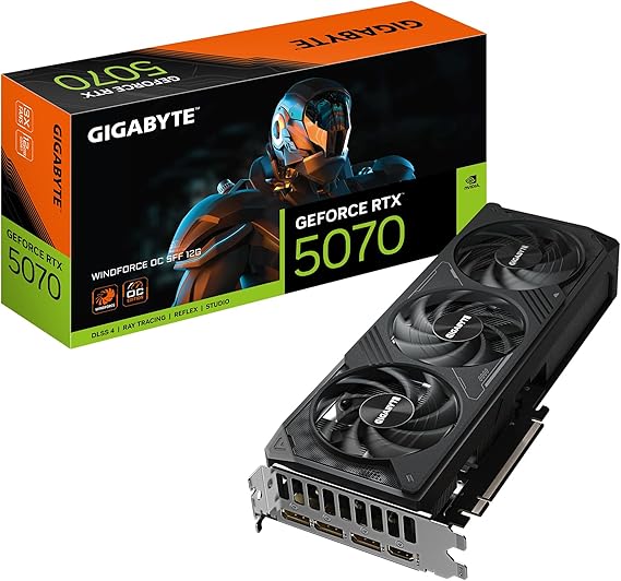 GIGABYTE GeForce RTX™ 5070 WINDFORCE OC 12 GB, 192 Bit, GDDR7, HDMI Graphics Card