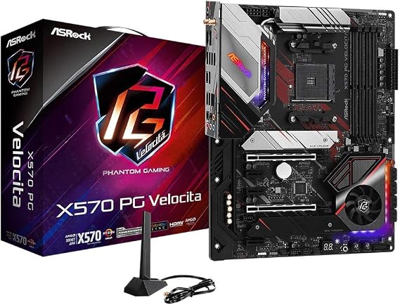ASRock Motherboard X570 PG Velocita AMD Ryzen 5000 Series CPU Socket AM4 Compatible X570 ATX Motherboard Domestic Authorized Distributor Product