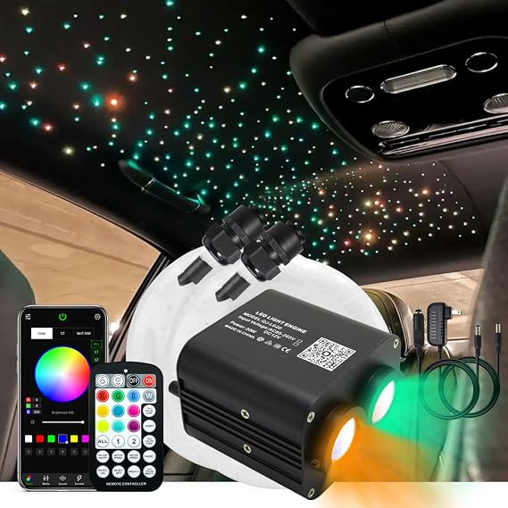 AKEPO Twinkle Starlight Headliner Kit-600pcs*13.1ft/4m, 20W Dual Color