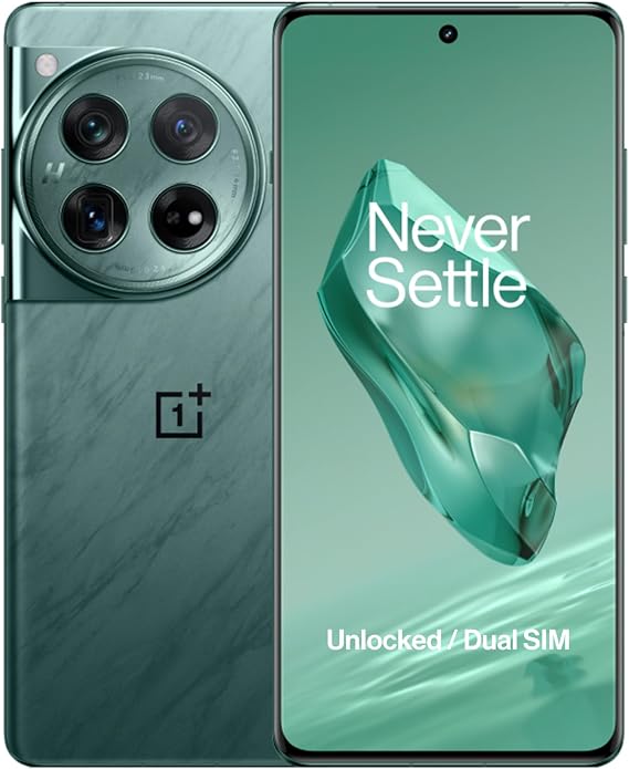 OnePlus 12 Unlocked Android Phone Snapdragon 8 Gen 3 Phone w/ 16GB RAM, Hasselblad Camera, Dual SIM, 2K 120Hz ProXDR Display, 5400mAh Battery, SUPERVOOC Charging, OxygenOS (512GB, Flowy Emerald)